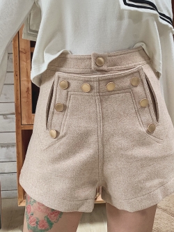 Girly Fancy Club : กางเกงขาสั้นฤดูหนาวเอวสูงตามแบบ งานแบรนด์