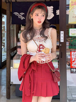 Acaine : พรีออเดอร์ กระโปรงแฟชั่นแต่งจีบ แบรนด์แท้