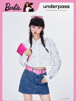 Underpass : พรีออเดอร์ คอลเลคชั่นลิมิเต็ดบาร์บี้ underpassXbarbie เสื้อเชิ้ตแฟชั่นแขนยาวติดกลิตเตอร์บาร์บี้ แบรนด์แท้