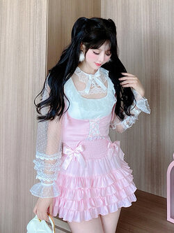 Summer Joy : พรีออเดอร์ ชุดเซ็ท 3 ชิ้น (ราคาแยกชิ้น) เสื้อกั๊กตัวนอก / เสื้อเชิ้ตสีขาว / กระโปรงเค้ก แบรนด์แท้