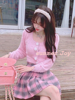 Summer Joy : พรีออเดอร์ เสื้อครอปสั้นขนนุ่มน่ารักๆ แขนยาว แบรนด์แท้