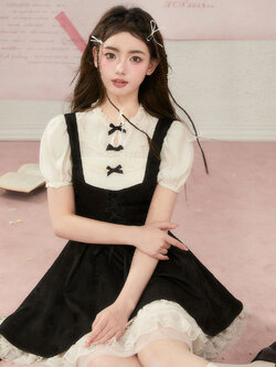 Acaine : พรีออเดอร์ เดรสแฟชั่นสไตล์จีนแต่งระบายลูกไม้ แบรนด์แท้