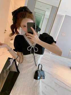 Palglg : พรีออเดอร์เดรสแฟชั่นสไตล์เกาหลีประดับเลื่อม งานแบรนด์