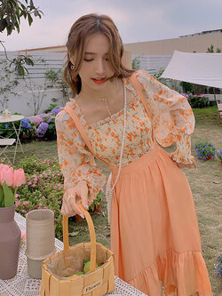 Palglg : พรีออเดอร์ เสื้อสม็อคเปิดไหล่ลายดอกไม้ แบรนด์แท้