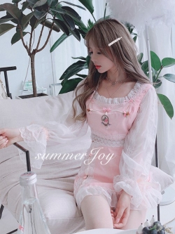 Summer Joy : พรีออเดอร์ ชุดแฟชั่นสไตล์หวานน่ารักๆ สีชมพูแต่งระบายน่ารักๆ ตามแบบ (ราคาแยกชิ้น)