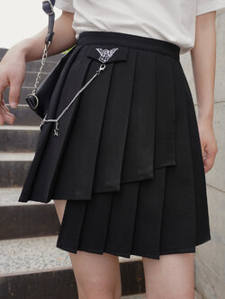 SNBL Girl : พรีออเดอร์ กระโปรงแฟชั่นสไตล์ญี่ปุ่น แต่งจีบแต่งเลเยอร์สองชั้นและสายสร้อยตามแบบ แบรนด์แท้