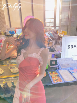 Palglg : พรีออเดอร์เดรสแฟชั่นสไตล์เกาหลีแขนกุด ติดซิปหลัง แบรนด์แท้