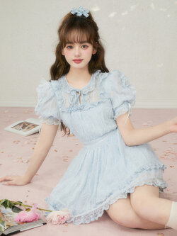 Acaine : พรีออเดอร์ เดรสแฟชั่นสไตล์หวานแขนสั้น แบรนด์แท้