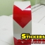 สติ๊กเกอร์ ขาว-แดง สะท้อนแสง เทปกั้นเขต ลายลูกศร กว้าง 2 นิ้วXยาว 45 เมตร