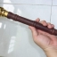 ไม้มงคลหายาก... ไม้ตะพด(ไม้แก่นมะขาม) กลึงลายไผ่9ปล้อง(เลขมงคล) ลายสวย ยาว95ซม... หัวกลึงหัวขุนทองเหลืองแท้