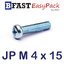 สกรูมิลสี่แฉก JP M 4 x 15 (25 ตัว/ถุง)