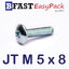 สกรูมิลสี่แฉก หัวร่ม JT M 5 x 8 (20 ตัว/ถุง)