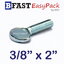 สกรูหางปลาแบน 3/8" x 2" (2 ตัว/ถุง)