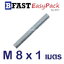 สตัดเกลียวตลอด 1 เมตร M8 x1.25 ชุบขาว (1 เส้น)