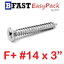 สกรูเกลียวสแตนเลส F+ SUS # 14 X 3" (4 ตัว/ถุง)