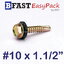 สกรูหัวเหลี่ยมปลายสว่าน #10 x 1.1/2" +ยางรอง (ุ15 ตัว/ถุง)