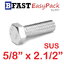 สกรูหัวเหลี่ยมสแตนเลส 5/8" x 2.1/2" (1 ตัว)