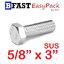 สกรูหัวเหลี่ยมสแตนเลส 5/8" x 3" (1 ตัว)