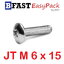 สกรูสแตนเลส SUS JT M6 x 15 (10 ตัว/ถุง)