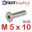 สกรูหัวจมเตเปอร์สแตนเลส SUS M5 x 10 (10 ตัว/ถุง)