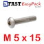 สกรูหัวจมกลมสแตนเลส SUS M5 x 15-16 ( 6 ตัว/ถุง )