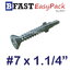 สกรูปลายสว่านเตเปอร์มีปีก F+ #7 x 1.1/4" Wing Tek (30 ตัว/ถุง)