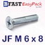 สกรูมิลสี่แฉก JF M 6 x 8 (25 ตัว/ถุง)