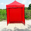 เต็นท์พับได้ สีแดง ขนาด 2m x 2m พร้อมผ้าข้าง 300D 3 ด้าน