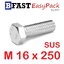 สกรูหัวเหลี่ยมสแตนเลส M16 x 250