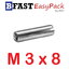 ปิ๊นตะกุดสแตนเลส SUS M3 x 8 (8 ตัว/ถุง)