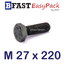 สกรูมิลดำ M27 x 220 *เกลียวครึ่ง*