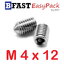 สกรูตัวหนอนปลายแหลมสแตนเลส SUS M4 x 12 (2 ตัว/ถุง)