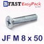 สกรูมิลสี่แฉก JF M 8 x 50 (8 ตัว/ถุง)