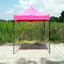 เต็นท์พับได้ สีชมพู ขนาด 2m x 2m พร้อมพลาสติกใส 3 ด้าน