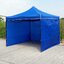 เต็นท์พับได้ สีน้ำเงิน ขนาด 3m x 3m พร้อมผ้าข้าง 300D 3 ด้าน