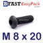 สกรูจมกลมดำ M 8 x 20 (5 ตัว/ถุง)