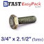 สกรูหัวเหลี่ยม (น๊อตกิโล) 3/4" x 2.1/2" พร้อมหัวน๊อต *ไม่ชุบ*