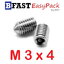 สกรูตัวหนอนปลายแหลมสแตนเลส SUS M3 x 4 (5 ตัว/ถุง)