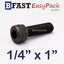 สกรูหัวจมดำ 1/4" x 1" (12 ตัว/ถุง) *เกลียวตลอด*