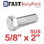 สกรูหัวเหลี่ยมสแตนเลส 5/8" x 2" (1 ตัว)