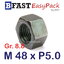 หัวน็อตมิลดำ M48 x P5.0 *เหล็กแข็ง เกรด 8.8* (1 ตัว)
