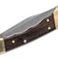 มีดพับ Buck110 Folding Hunter 3.75" Plain Blade, Finger Grooved, Ebony Wood Handles, Leather Sheath - 2538