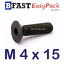 สกรูหัวจมเตเปอร์ดำ M 4 x 15 ( 15 ตัว/ถุง)