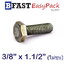 สกรูหัวเหลี่ยม (น๊อตกิโล) 3/8" x 1.1/2" พร้อมหัวน๊อต *ไม่ชุบ* (6 ชุด /ถุง)
