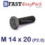 สกรูมิลดำ M 14 x 20 *เกลียวตลอด*