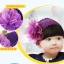 ผ้าคาดผมไหมพรมถัก มีหน้าม้า แต่งดอกไม้ใหญ่
