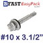 สกรูยิงหลังคา-เหลี่ยมปลายสว่าน *ชุบสังกะสี-ดาโก้* (พร้อมยางรอง) #10 x 3.1/2" (8 ตัว/ถุง)