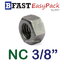 หัวน็อต NC 3/8"-16 ขอบ 14.28 mm. หนา 8.33 mm. (12 ตัว/ถุง)