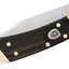 มีดพับ Buck 112 Ranger AUTO Folding Knife 3" Plain Blade, Ebony Wood Handles with Brass Bolsters, Leather Sheath - 11894