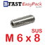 สกรูตัวหนอนสแตนเลส SUS M6 x 8 (12 ตัว/ถุง)